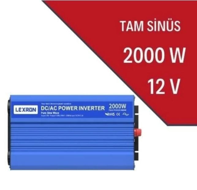 12 Volt 2000 Watt Tam Sinüs Inverter